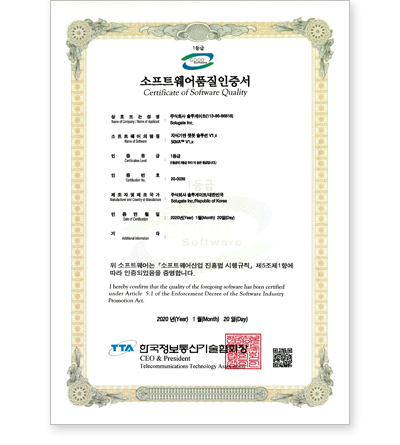 Certificate of Software Quality